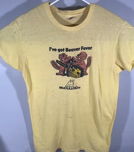 Vtg 70s McCulloch Chain Saw Promo Ive Got Beaver Fever Single Stitch Hanes XL - Picture 1 of 11