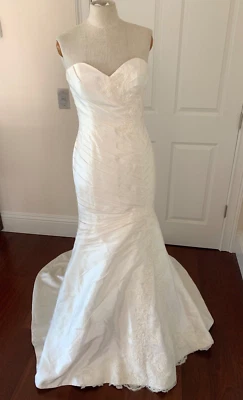Kelly Chase Couture Wedding Bridal Gown Ivory Size 8 Mermaid SILK Bride Dress - Image 1 of 4