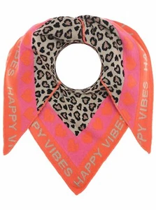 Pañuelo triangular CORAZÓN GEMELO punto bufanda MICHA 50% algodón naranja Leo corazón NUEVO - Imagen 1 de 1