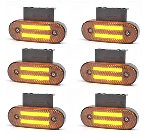 6 St. LED Umrissleuchte Orange 12-24 Volt Reflektor für Anhänger Traktor Trailer - Afbeelding 1 van 6