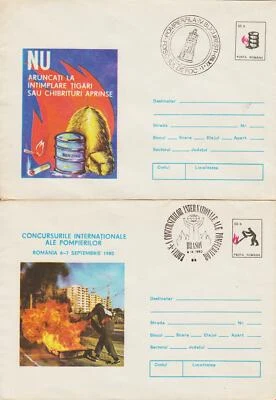 Romania 1980 Fire Rescue Fireman Emergency Services 5 x FDC - Image 1 of 3