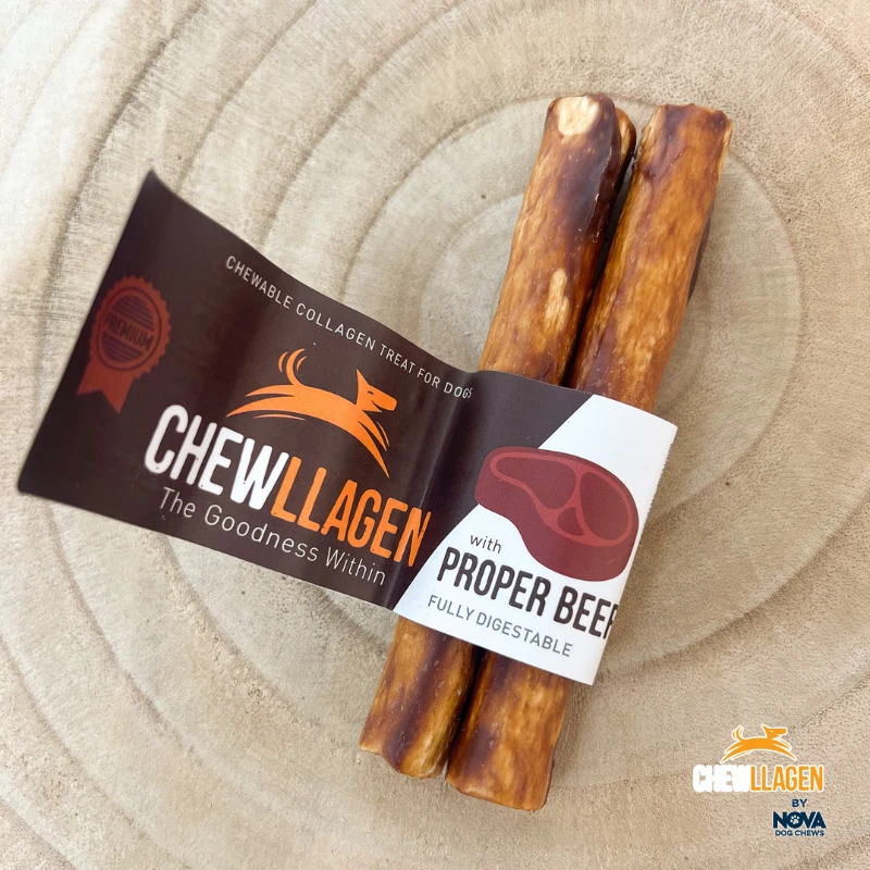 NOVA Daily Eats Chewllagen Collagen Medium Rolls 2 x 5" Beef Dog Treat Reward Chews