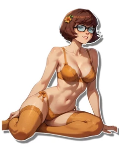 1351 Velma Sticker, Waterproof, Laminated, Pinup, Nerdy, Sexy, Waifu - Picture 1 of 2