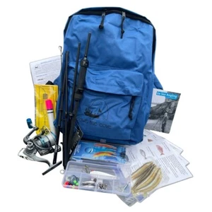 Complete Travel Sea Fishing Kit in Backpack - 6' Carbon Rod, Reel, Tackle & More - Picture 1 of 8