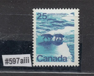 1972-77 #597aiii 25¢ POLAR BEARS "SIAMESE TWINS" VARIETY TYPE II OP2 NH - Picture 1 of 1