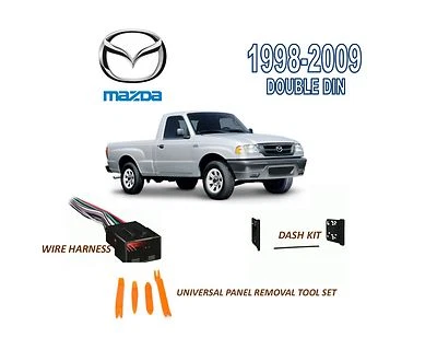 NEW 1998-2009 MAZDA B SERIES PICKUP STEREO INSTALL DASH KIT, WIRE HARNESS - Image 1 of 2