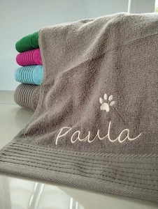 Toalla 30x50cm Nombre Pata de perro Perros Cachorro Mascota Dueño de perro Pata seca - Imagen 1 de 6