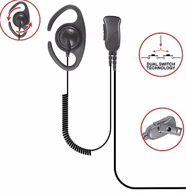 Pryme SPM-1283C Earpiece Headset Mic for Motorola APX6000 APX7000 Police Radio - Image 1 of 4