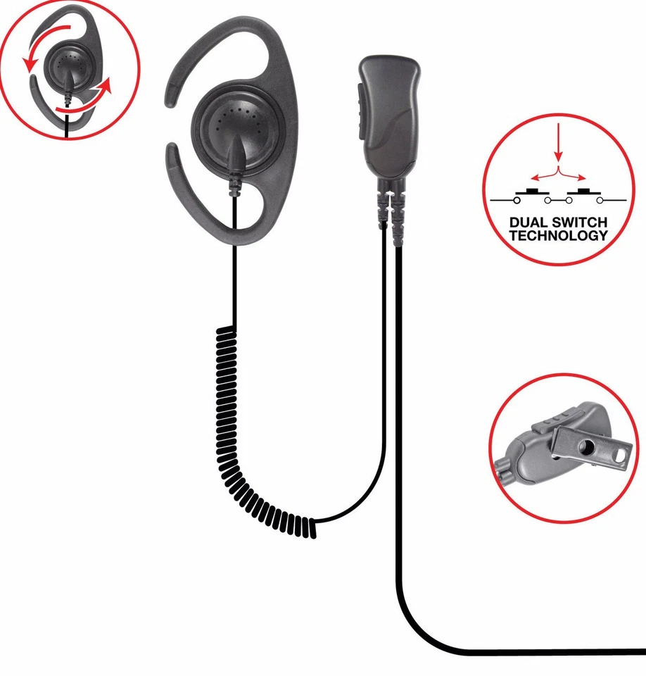 Pryme SPM-1283C Earpiece Headset Mic for Motorola APX6000 APX7000 Police Radio