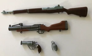 Vintage GI Joe Weapons M1 Rifle, M79 Grenade Launcher, Flare Gun & Hand Grenade - Picture 1 of 5