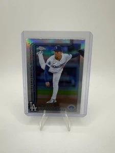 2025 Topps Chrome Silver Refractor Yoshinobu Yamamoto #179 Dodgers - Picture 1 of 2