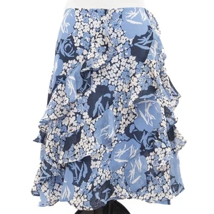 Ralph Lauren Blue Floral Ruffle Georgette Easter Skirt Size 12 - Picture 1 of 10