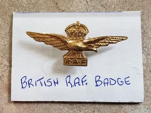 WW2 British RAF Royal Air Force Forage Bronze Solid Cap Badge - Picture 1 of 8
