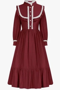Scarlet Darkness 10Y Youth Girls Prairie Dress Colonial Free Shipping - Picture 1 of 11