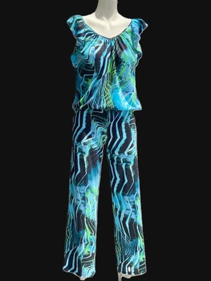 Conjunto de top y pantalones de salón con volantes y susurro estampado láser On Gossamer S Foto 1 de 4