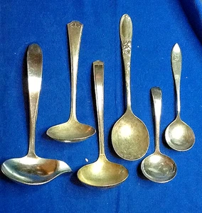 CUCHARAS ANTIGÜEDADES (JUEGO DE SEIS) PLACA DE PLATA VARIOS ESTILOS 102025A - Imagen 1 de 9