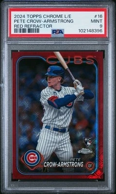 EL.HE26 Pete Crow-Armstrong 2024 Topps Cromo/5 Logofractor Rojo RC PSA 9 Foto 1 de 2