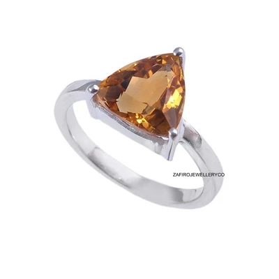Anillo de citrino, piedra de nacimiento de noviembre, anillo impresionante, anillo de regalo para mujer Foto 1 de 3