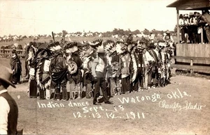 Watonga OK Oklahoma : Indian Dance By: Chaufty c1911 RPPC Photo Postcard COPY - Picture 1 of 2