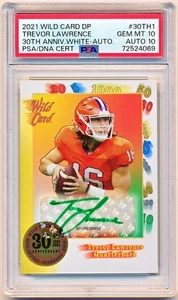2021 Wild Card 30th Anniversary White Trevor Lawrence Auto Rc #30TH-1 PSA 10/10 - Picture 1 of 2