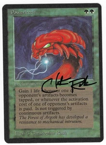 ►Magic-Style◄ MTG - Powerleech - Antiquities Signed Christopher Rush - EX+/NM- - Picture 1 of 2