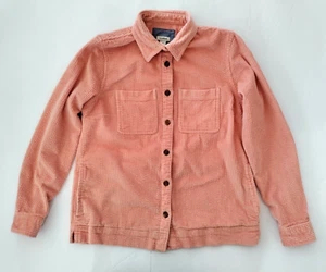 LL Bean Women's XS Peach Corduroy Shirt Jacket Shacket Long Slv Cotton Pockets - Picture 1 of 11