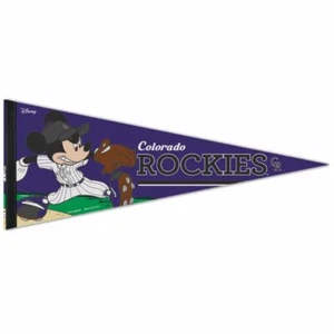 COLORADO ROCKIES MICKEY MOUSE DISNEY ROLL-UP FILZ PREMIUM WIMPEL 12"x30" NEU - Bild 1 von 1