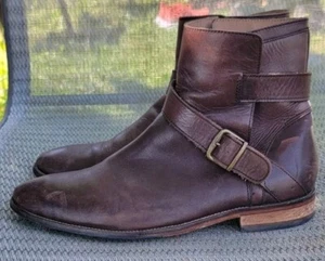 Cole Haan Herren Leder Stiefel Braun C20284 Größe 8,5M Reißverschluss Zum Überziehen Wickelriemen - Bild 1 von 10