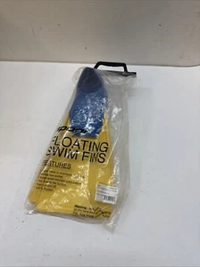Sporti Essential Floating Swim Fins Yellow And Blue Youth 4-5 W6 - Picture 1 of 3