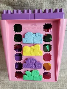 RARE Vintage 1989 Ritvik MEGA BLOKS Pink Purple Girls Pastels original bucket - Picture 1 of 5