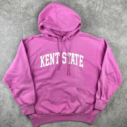 Kent State Hoodie Adult Size Large Pink Pullover Sweatshirt Drawstring Pockets Cover