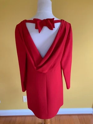Vestido de seda de lana rojo Valentino usado una vez talla 6 Foto 1 de 4