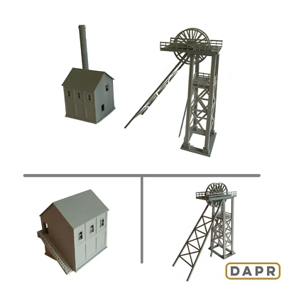 DAPR - TT:120 Model Scenery Building Kit- Mining Pit Head Tower & Winding House - Image 1 of 4