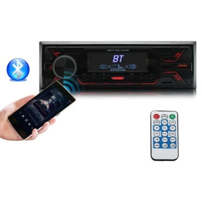 Car Radio Single 1 Din Car Stereo MP3 Player FM Hands-free 2USB AUX Bluetooth - Image 1 of 4