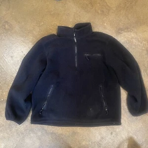 L.L. Bean VTG Men’s L Marge Black Fleece Jacket Made in USA 90s Y2K Pullover - Picture 1 of 8