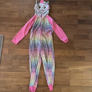 Girls SO One Piece Pajamas 5/6 Hood Zebra - Picture 1 of 4