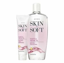 Avon Skin So Soft Bath Oil Soft and Sensual Scent BONUS Size 25 oz  w/Hand Cream