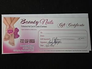 $15 Gift Certificate For Beauty Nails In Toms River