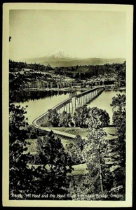 RPPC anni 40 foto reale cartolina veduta Mt. Hood River Bridge O X-449 Seghetto - Foto 1 di 2