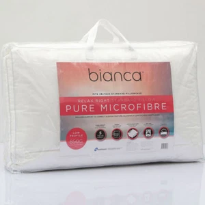 Bianca Relax Right Microfibre Standard Size Low Profile Pillow - Picture 1 of 2