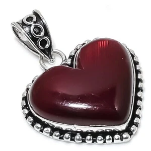 Ciondolo Gioielli Argento Sterling 925 Pietra Pregiata Rossa Labradorite Fatto a Mano 1,73" e811 - Foto 1 di 6