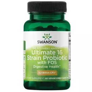 Swanson Dr. Stephen Langer's Probiotic + Fos 3.2 Billion CFU 60 Veg DrCapsules - Picture 1 of 6