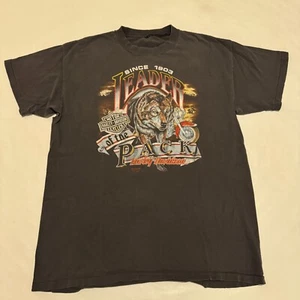 VTG 90s Harley Davidson 3D Emblem Wolf Pack T Shirt Adult XL Distressed - Picture 1 of 11
