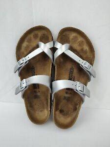 Birkenstock Sandals Women's Size 38 Silver Germany Mayari Silver
