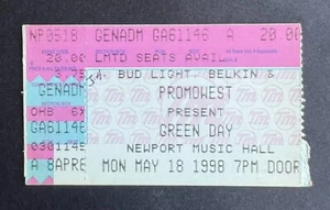 1998 Green Day Concert Ticket Stub 5/18/98 - Nimrod - Music Hall, Columbus OH. - Picture 1 of 2
