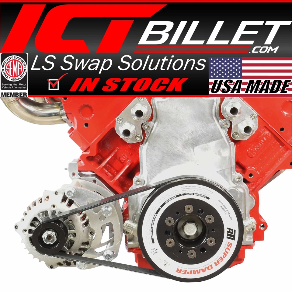 Soporte alternador de montaje bajo espaciado LS Camaro para agua eléctrica o remota P... Foto 1 de 4