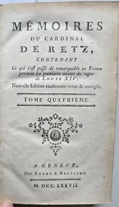 de Gondi, cardinal de Retz, Mémoires du cardinal de Retz, 1777 - Imagen 1 de 9