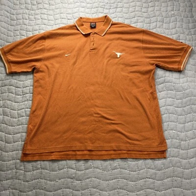 University of Texas Shirt Mens 2XL Orange Nike Dri Fit Longhorns Polo Golf - Image 1 of 4