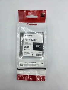GENUINE Canon  ImagePrograf IPF500 Black Ink Cartridge PFI-102BK Exp 10/15  - Picture 1 of 6