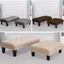 Soft Large Footstool Chesterfield Button Seat Bench Chair Ottoman Pouffe Stool